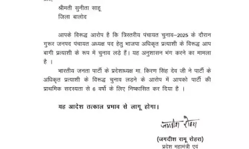 महिला नेत्री और एक नेता बीजेपी से निष्कासित
