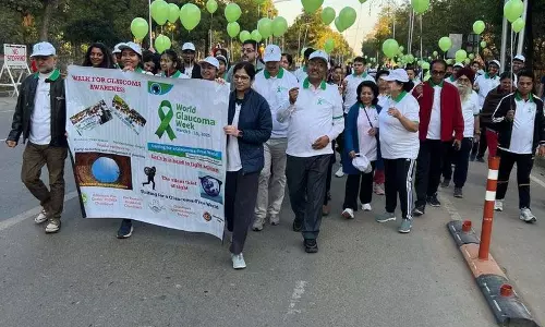 ग्लूकोमा के प्रति जागरूकता के लिए निवासियों ने पैदल यात्रा की
