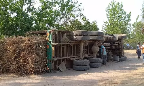 Maharashtra: गन्ने से भरा ट्रक पलटने से छह मजदूरों की मौत Maharashtra: गन्ने से भरा ट्रक पलटने से छह मजदूरों की मौत