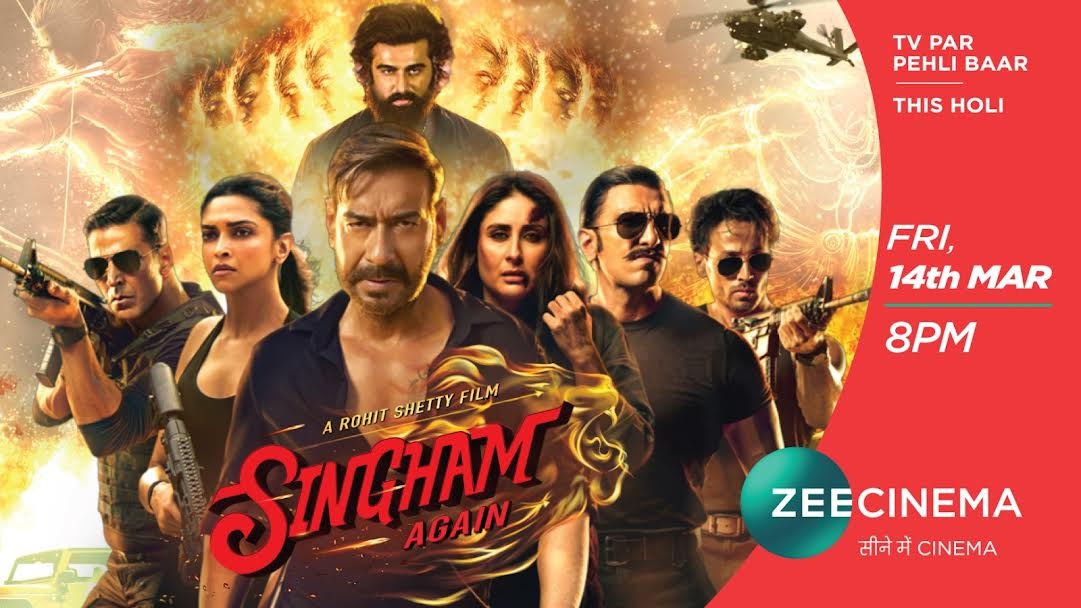 इस होली गरजेगा सिंघम: ज़ी सिनेमा पर होगा ‘सिंघम अगेन’ का वर्ल्ड टेलीविजन प्रीमियर