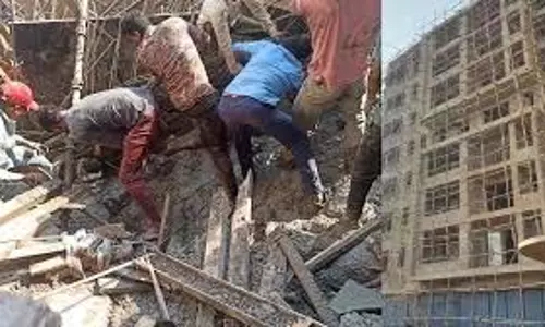 इमारत का एक हिस्सा गिरा, एक की मौत