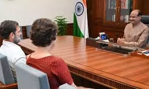 राहुल, प्रियंका ने स्पीकर ओम बिरला से मुलाकात की