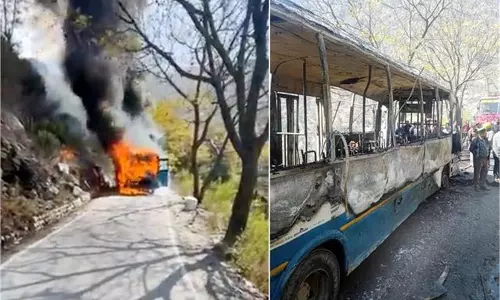 Shimla : एचआरटीसी की बस में लगी आग