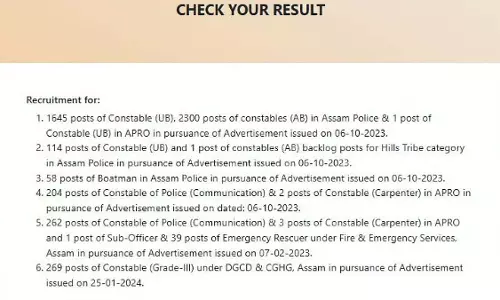 SLPRB असम पुलिस कांस्टेबल पीईटी परिणाम घोषित