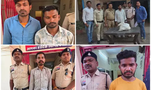 लॉज, बैंक और ओवर ब्रिज के पास शराब बेचते चार लोग गिरफ्तार
