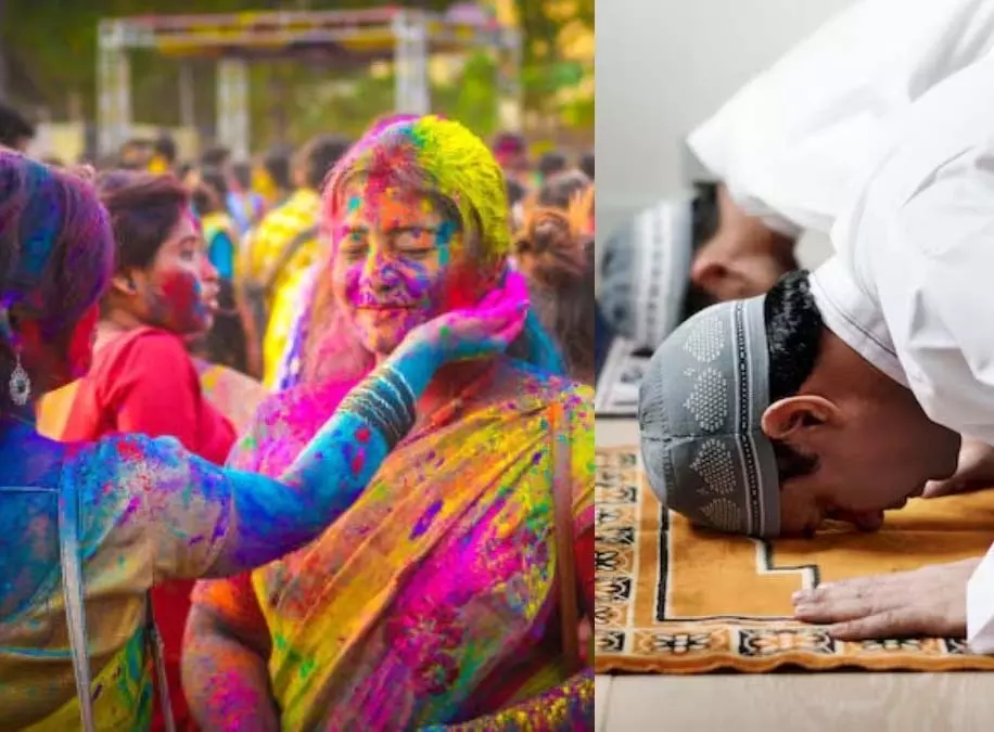 देशभर में Holi के बीच जुमे की नमाज, शांति और सौहार्द का अनोखा नजारा देशभर में Holi के बीच जुमे की नमाज, शांति और सौहार्द का अनोखा नजारा