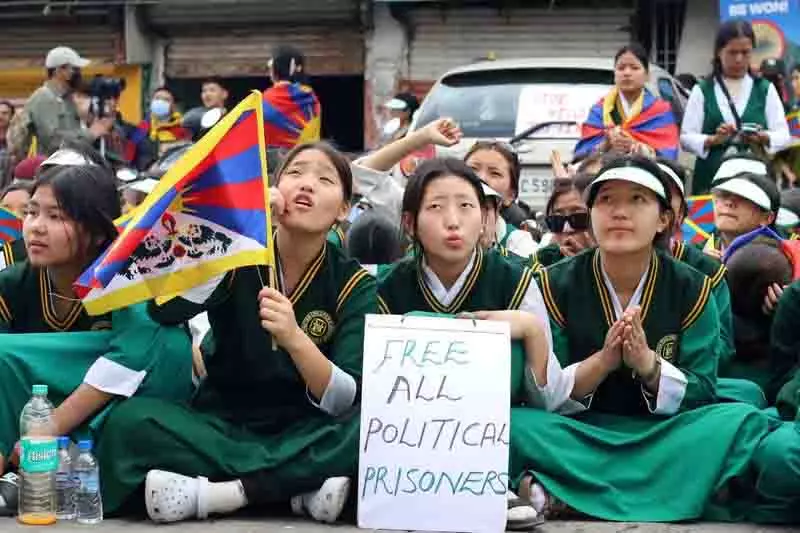 Tibetan विद्रोह दिवस मनाने के लिए मैक्लोडगंज में विरोध प्रदर्शन Tibetan विद्रोह दिवस मनाने के लिए मैक्लोडगंज में विरोध प्रदर्शन