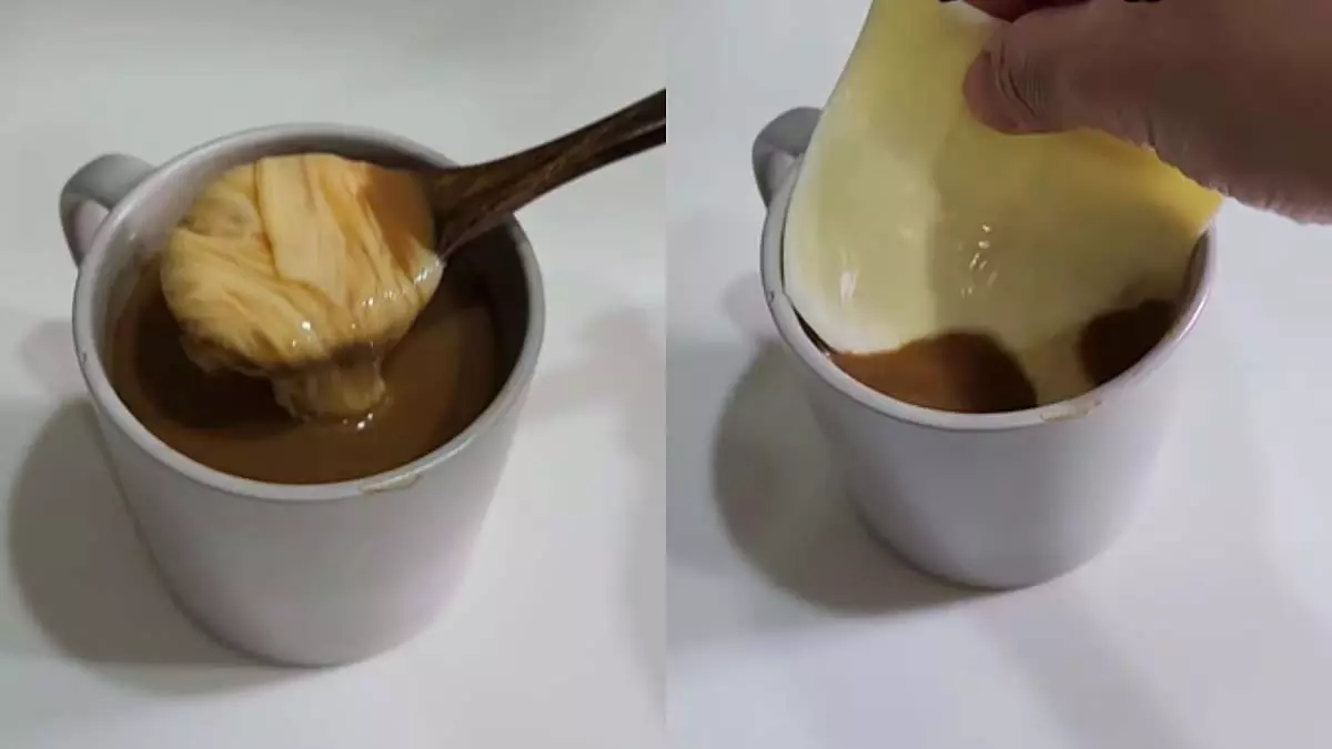 शख्स ने कॉफी के कप में पनीर मिलाकर अनोखा प्रयोग, देखें वायरल VIDEO शख्स ने कॉफी के कप में पनीर मिलाकर अनोखा प्रयोग, देखें वायरल VIDEO