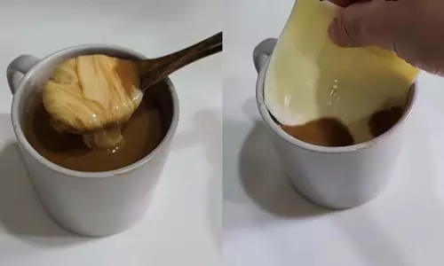 शख्स ने कॉफी के कप में पनीर मिलाकर अनोखा प्रयोग, देखें वायरल VIDEO शख्स ने कॉफी के कप में पनीर मिलाकर अनोखा प्रयोग, देखें वायरल VIDEO