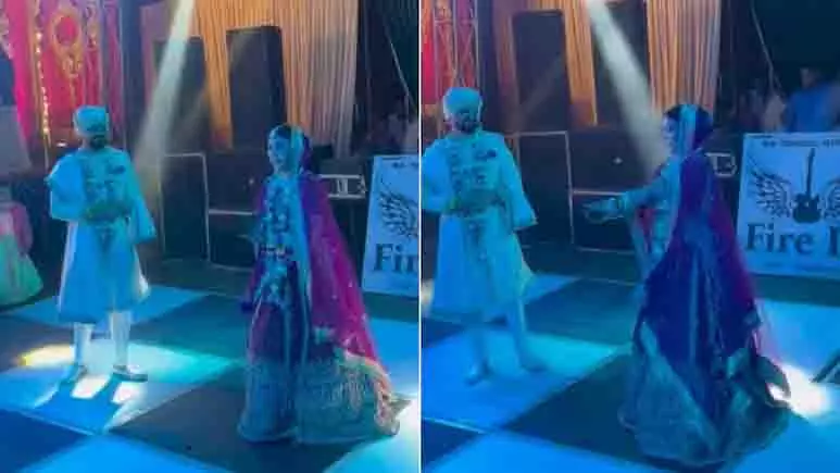 पंजाबी गाने पर दुल्हन का डांस का VIDEO हुआ वायरल, एकटक देखता रहा दूल्हा पंजाबी गाने पर दुल्हन का डांस का VIDEO हुआ वायरल, एकटक देखता रहा दूल्हा