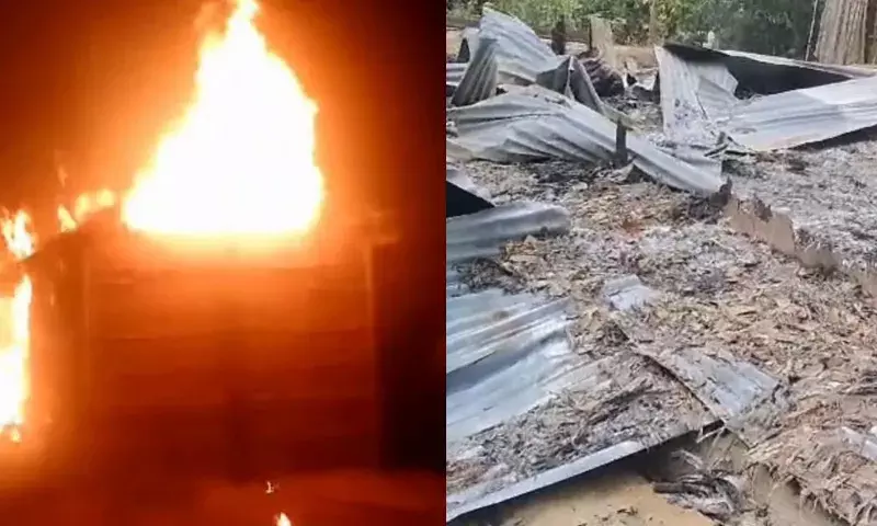 Assam : कछार जिले में घर में आगजनी Assam : कछार जिले में घर में आगजनी