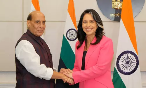 Rajnath Singh ने तुलसी गबार्ड के साथ रक्षा, खुफिया जानकारी साझा करने पर चर्चा की