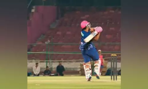 RR के 13 वर्षीय स्टार वैभव सूर्यवंशी ने प्रशिक्षण सत्र के दौरान हिट्स की धूम धड़ाका की