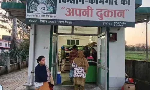 Baijnath में किसानों ने उपज बेचने के लिए बनाया मंच