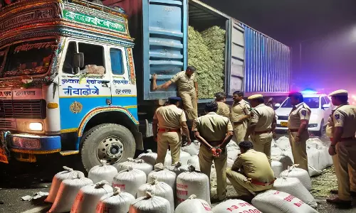 CG BREAKING: ट्रक कंटेनर से 1 करोड़ का गांजा बरामद, ड्राइवर गिरफ्तार