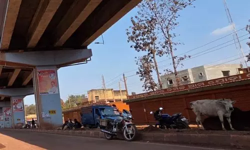 Joda फ्लाईओवर से एक और ड्रेनेज पाइप गिरा Joda फ्लाईओवर से एक और ड्रेनेज पाइप गिरा