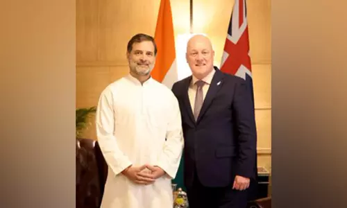 Rahul Gandhi ने दिल्ली में न्यूजीलैंड के प्रधानमंत्री क्रिस्टोफर लक्सन से मुलाकात की