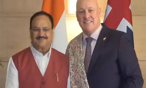 केंद्रीय मंत्री जेपी नड्डा ने न्यूजीलैंड के प्रधानमंत्री क्रिस्टोफर लक्सन से मुलाकात की