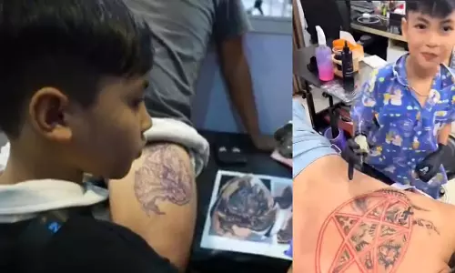 9 वर्षीय टैटू कलाकार ने इंटरनेट पर मचा दिया तहलका, देखें VIDEO