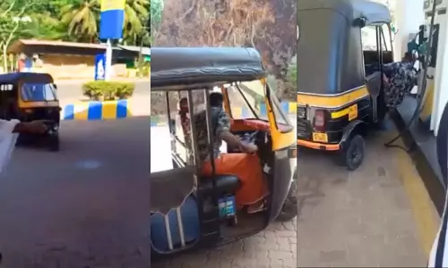 VIDEO: ऑटो चालक ने पेट्रोल पंप को ध्वस्त करने का प्रयास किया, फिर जो हुआ...