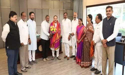 जेपी नड्डा ने Delhi में तेलंगाना भाजपा के नवनिर्वाचित एमएलसी से मुलाकात की