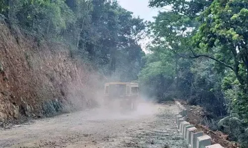 नित्यंपोइल में सड़क निर्माण कार्य धीमी गति से चल रहा है; गांव वाले हैरान रह गए