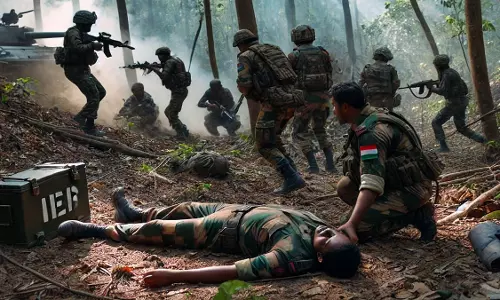 नक्सल विरोधी अभियान के दौरान विस्फोट में CRPF जवान शहीद, एक घायल नक्सल विरोधी अभियान के दौरान विस्फोट में CRPF जवान शहीद, एक घायल