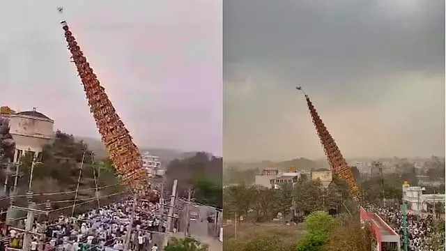 मद्दुरम्मा मेले की झांकी पलटी; एक की मौत, कई घायल! मद्दुरम्मा मेले की झांकी पलटी; एक की मौत, कई घायल!