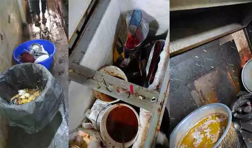 Hyderabad: खराब स्वच्छता और कॉकरोच के संक्रमण के लिए तीन मंडी रेस्तरां पकड़े गए Hyderabad: खराब स्वच्छता और कॉकरोच के संक्रमण के लिए तीन मंडी रेस्तरां पकड़े गए