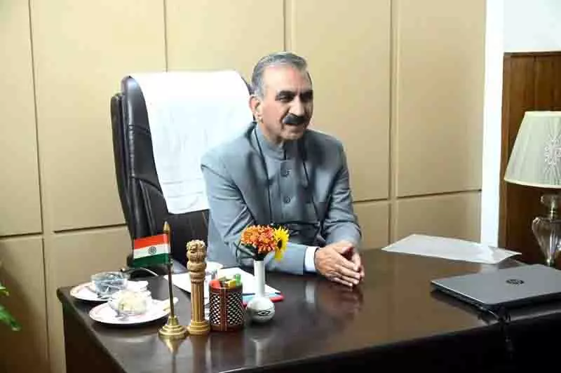हिमाचल को हरित ऊर्जा, आत्मनिर्भर राज्य बनाने के प्रयास जारी: CM हिमाचल को हरित ऊर्जा, आत्मनिर्भर राज्य बनाने के प्रयास जारी: CM