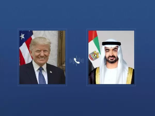 UAE और अमेरिकी राष्ट्रपतियों ने फोन कॉल में रणनीतिक द्विपक्षीय संबंधों पर चर्चा की UAE और अमेरिकी राष्ट्रपतियों ने फोन कॉल में रणनीतिक द्विपक्षीय संबंधों पर चर्चा की