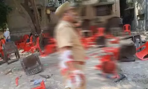 इंस्पेक्टर घायल, राज्यसभा सांसद के आवास में करणी सेना का हंगामा