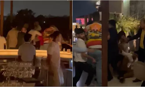 पार्टी के दौरान गाने को लेकर हुए विवाद में मारपीट, देखें VIDEO