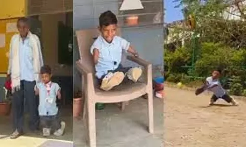Rajasthan: हाथ-पैर नहीं, घुटनों के बल दौड़ता है कृष्णा,पढ़ाई में भी अव्वल Rajasthan: हाथ-पैर नहीं, घुटनों के बल दौड़ता है कृष्णा,पढ़ाई में भी अव्वल
