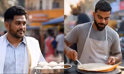 AI-जनरेटेड वीडियो में एमएस धोनी और विराट कोहली डोसा इडली बेचते दिखे, VIDEO AI-जनरेटेड वीडियो में एमएस धोनी और विराट कोहली डोसा इडली बेचते दिखे, VIDEO