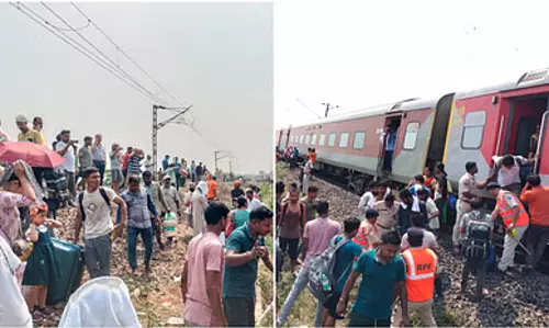 रेल हादसा: कामाख्या एक्सप्रेस के कई डिब्बे पटरी से उतरे, एक मौत हुई रेल हादसा: कामाख्या एक्सप्रेस के कई डिब्बे पटरी से उतरे, एक मौत हुई