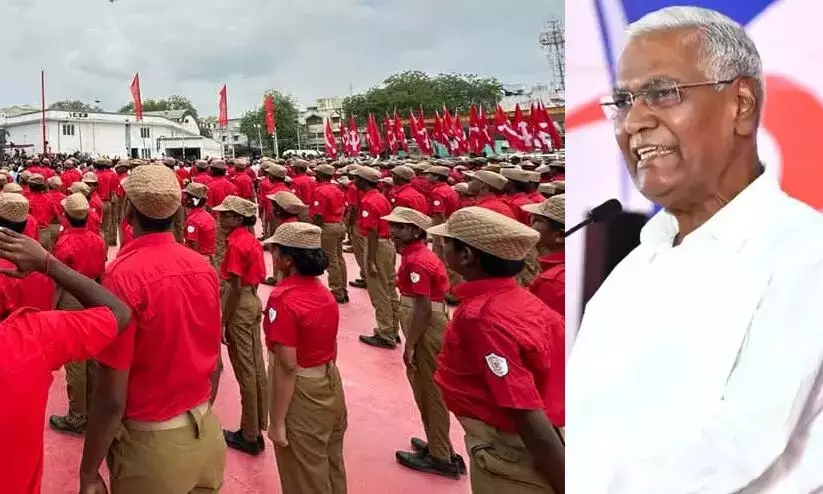 आरएसएस-भाजपा गठबंधन भारतीय संविधान को निशाना बना रहा है - D. Raja आरएसएस-भाजपा गठबंधन भारतीय संविधान को निशाना बना रहा है - D. Raja