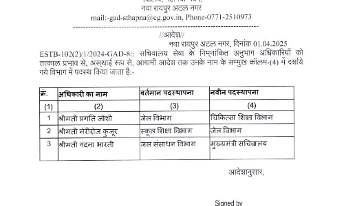जेल, स्कूल और जल संसाधन विभाग में तबादले जेल, स्कूल और जल संसाधन विभाग में तबादले