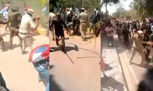 Telangana पुलिस ने UoH  के छात्रों, शिक्षकों द्वारा भूमि साफ़ करने के विरोध पर लाठीचार्ज किया