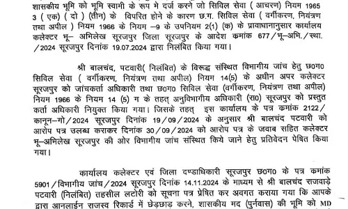 पटवारी को कलेक्टर ने नौकरी से किया बाहर, बेच रहा था सरकारी जमीन