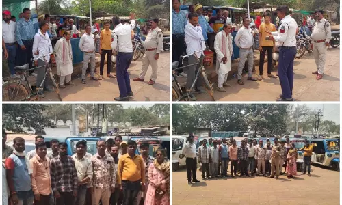 छाती में धमतरी पुलिस ने लगाई यातायात जन चौपाल