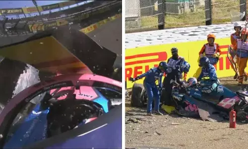 भयानक नज़ारा! 331km/h की रफ़्तार से बैरियर से टकराई  F1 कार, VIDEO