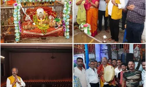 रायपुर के देवी मंदिरों में MP बृजमोहन अग्रवाल ने सपरिवार पूजा अर्चना की