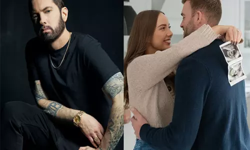 बेटी हेली जेड के पहले बच्चे के जन्म के साथ Eminem दादा बन गए बेटी हेली जेड के पहले बच्चे के जन्म के साथ Eminem दादा बन गए