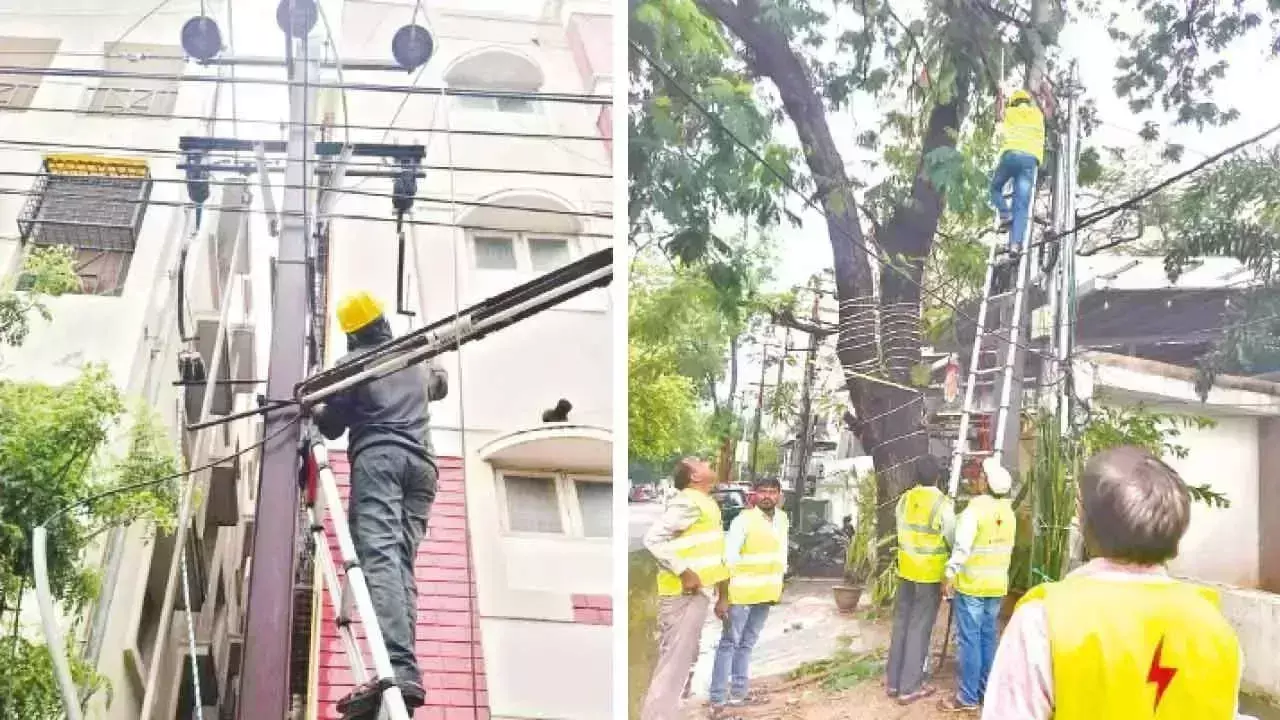 भारी बारिश के बाद बिजली बहाल करने के लिए TGSPDCL ने तेजी से काम किया भारी बारिश के बाद बिजली बहाल करने के लिए TGSPDCL ने तेजी से काम किया