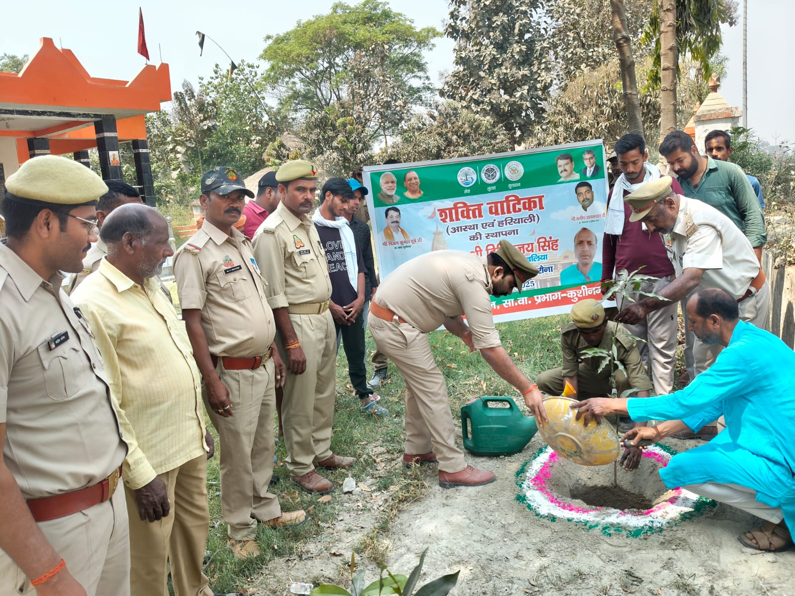 भटवालिया मंदिर परिसर में वन विभाग द्वारा लगाए गए पौधे