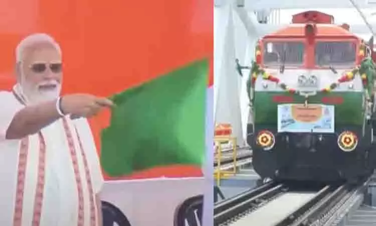 Pamban समुद्री पुल का उद्घाटन किया, नई रामेश्वरम-तांबरम रेल सेवा को हरी झंडी दिखाई Pamban समुद्री पुल का उद्घाटन किया, नई रामेश्वरम-तांबरम रेल सेवा को हरी झंडी दिखाई