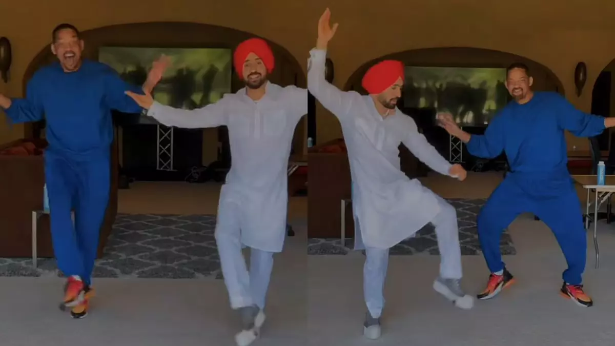 दिलजीत दोसांझ ने विल स्मिथ को सिखाया भांगड़ा, देखें VIDEO दिलजीत दोसांझ ने विल स्मिथ को सिखाया भांगड़ा, देखें VIDEO