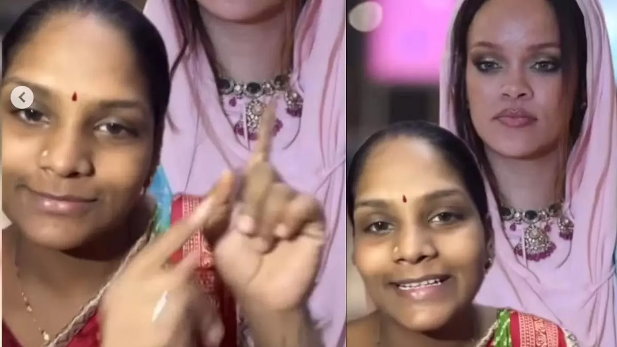 देसी महिला ने मेकअप करके खुद को दिया रिहाना जैसा लुक, देखें VIDEO देसी महिला ने मेकअप करके खुद को दिया रिहाना जैसा लुक, देखें VIDEO
