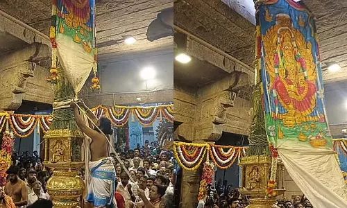 समयपुरम मरियम्मन मंदिर चिथिराई महोत्सव: ध्वजारोहण के साथ शुरू